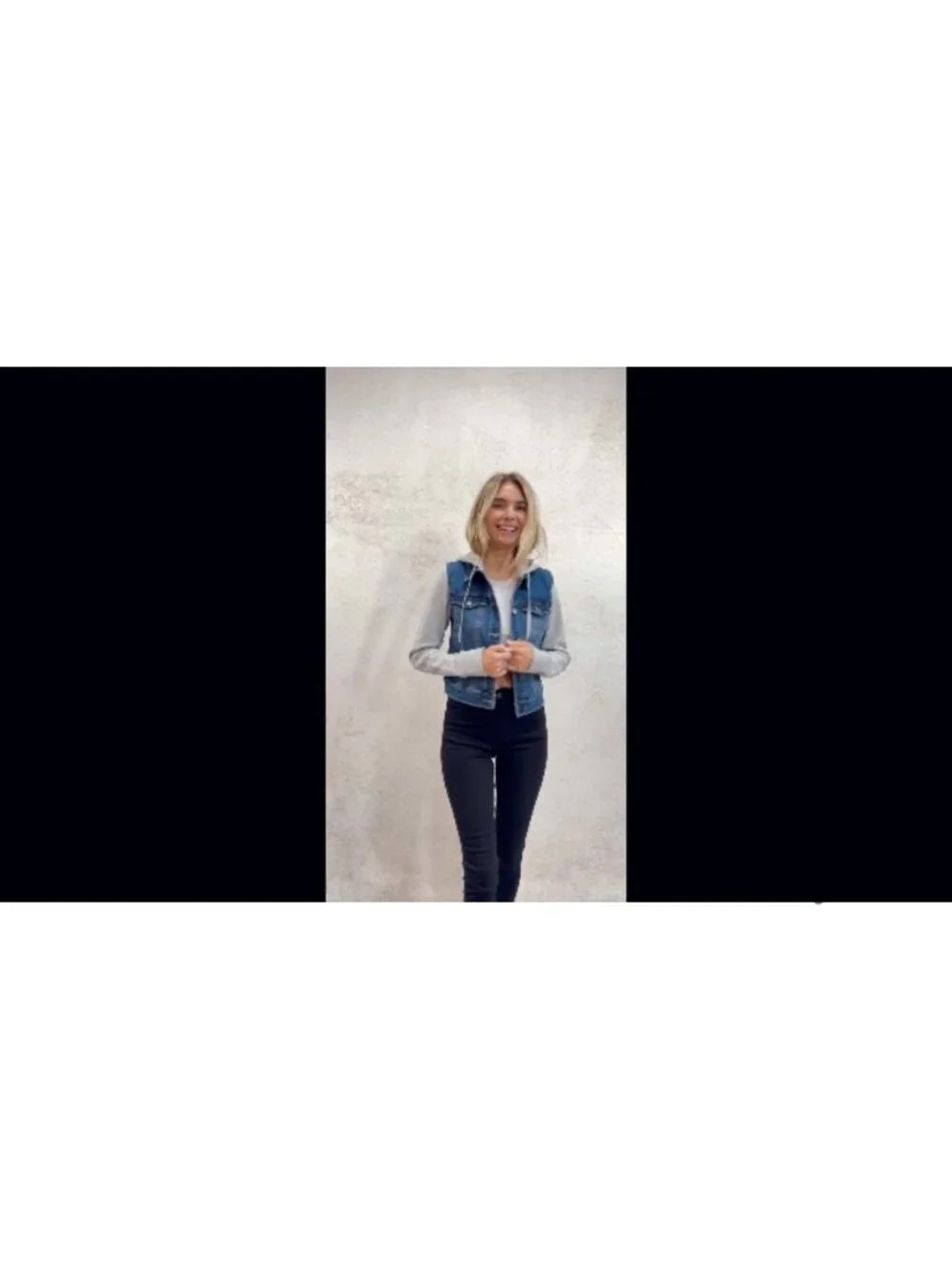 Classic Hooded Denim Jacket with Button Closure & Chest Pockets